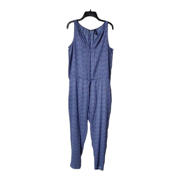 GAP Pants - Gap Jumpsuit Sleeveless Women's Size Medium Blue White Polka Dot Pockets
